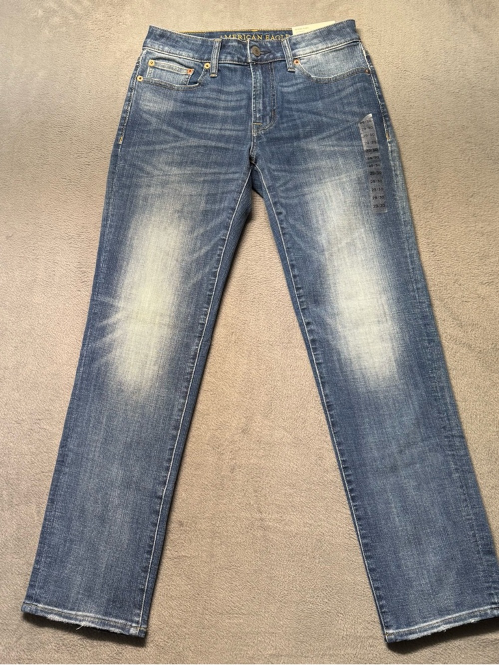 American Eagle Slim Straight Jeans Mens 29x30 Blue Medium Wash Extreme Flex NWT